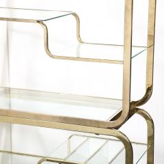 Milo Baughman Mid Century Modern Curvilinear Polished Brass Glass Etagere by Milo Baughman - 4403740