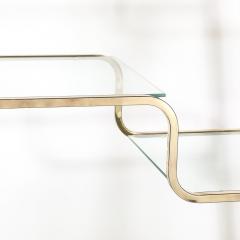 Milo Baughman Mid Century Modern Curvilinear Polished Brass Glass Etagere by Milo Baughman - 4403742