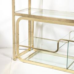 Milo Baughman Mid Century Modern Curvilinear Polished Brass Glass Etagere by Milo Baughman - 4403743