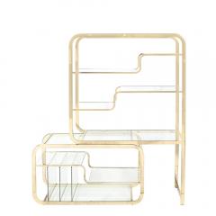 Milo Baughman Mid Century Modern Curvilinear Polished Brass Glass Etagere by Milo Baughman - 4403744