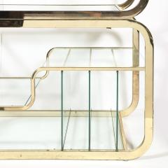 Milo Baughman Mid Century Modern Curvilinear Polished Brass Glass Etagere by Milo Baughman - 4403746