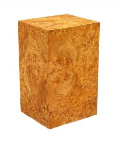 Milo Baughman Mid Century Modern Olive Burl Pedestal or Side Table after Milo Baughman - 4324703