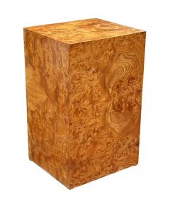 Milo Baughman Mid Century Modern Olive Burl Pedestal or Side Table after Milo Baughman - 4324704