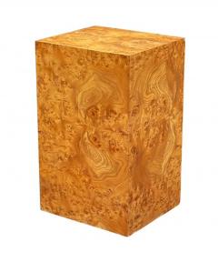 Milo Baughman Mid Century Modern Olive Burl Pedestal or Side Table after Milo Baughman - 4324705