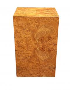 Milo Baughman Mid Century Modern Olive Burl Pedestal or Side Table after Milo Baughman - 4324706