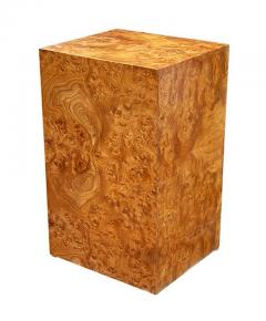 Milo Baughman Mid Century Modern Olive Burl Pedestal or Side Table after Milo Baughman - 4324707