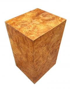 Milo Baughman Mid Century Modern Olive Burl Pedestal or Side Table after Milo Baughman - 4324712