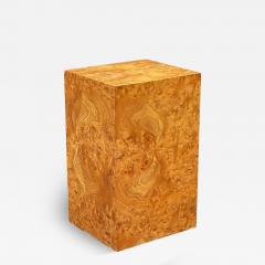 Milo Baughman Mid Century Modern Olive Burl Pedestal or Side Table after Milo Baughman - 4326629