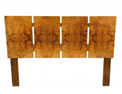 Milo Baughman Mid Century Modern Olive Burl Wood Queen Sized Headboard after Milo Baughman - 2851725