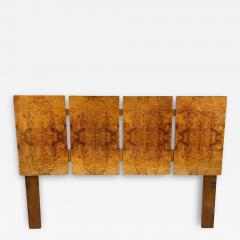 Milo Baughman Mid Century Modern Olive Burl Wood Queen Sized Headboard after Milo Baughman - 2853898