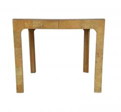 Milo Baughman Mid Century Modern Rectangular Parsons Small Scale Dining Table in Burl Wood - 3639365