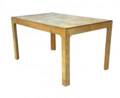 Milo Baughman Mid Century Modern Rectangular Parsons Small Scale Dining Table in Burl Wood - 3639366