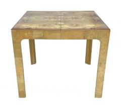 Milo Baughman Mid Century Modern Rectangular Parsons Small Scale Dining Table in Burl Wood - 3639368