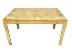 Milo Baughman Mid Century Modern Rectangular Parsons Small Scale Dining Table in Burl Wood - 3639369