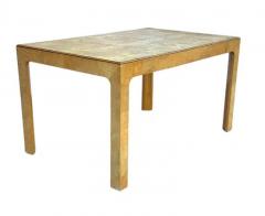 Milo Baughman Mid Century Modern Rectangular Parsons Small Scale Dining Table in Burl Wood - 3639375