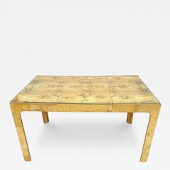 Milo Baughman Mid Century Modern Rectangular Parsons Small Scale Dining Table in Burl Wood - 3639750