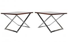 Milo Baughman Mid Century Modern Rosewood and Chrome Table Set Attributed to Milo Baughman - 2454010
