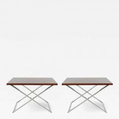 Milo Baughman Mid Century Modern Rosewood and Chrome Table Set Attributed to Milo Baughman - 2459805