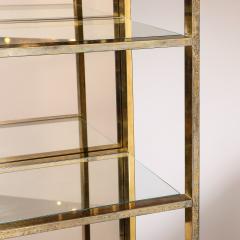 Milo Baughman Mid Century Modernist Brass Glass and Bronzed Mirror tag re by Milo Baughman - 3645470