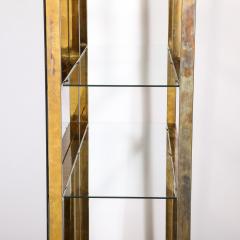 Milo Baughman Mid Century Modernist Brass Glass and Bronzed Mirror tag re by Milo Baughman - 3645476