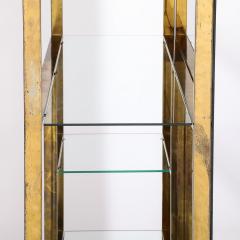 Milo Baughman Mid Century Modernist Brass Glass and Bronzed Mirror tag re by Milo Baughman - 3645604