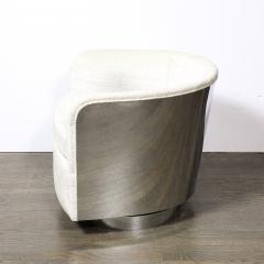 Milo Baughman Mid Century Modernist Chrome Upholstered Swivel Club Chair by Milo Baughman - 4653813