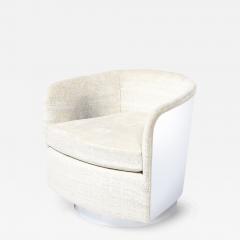 Milo Baughman Mid Century Modernist Chrome Upholstered Swivel Club Chair by Milo Baughman - 4659943