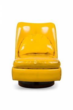 Milo Baughman Milo Baughman American Bright Yellow Patent Leather Swivel Tilt Slipper Chair - 2790158