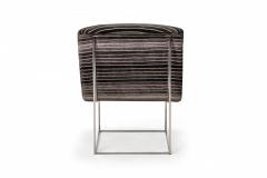 Milo Baughman Milo Baughman American Chrome and Black Gray Striped Upholstery Chairs - 2789520