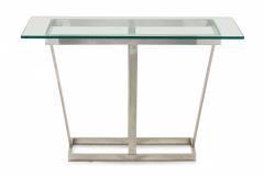 Milo Baughman Milo Baughman American Glass And Polished Chrome Plated Tube Console Table - 3170557