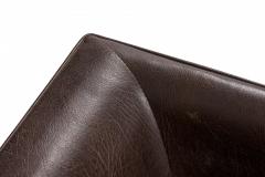 Milo Baughman Milo Baughman American Mid Century Brown Vinyl Cube Lounge Armchair - 3169929