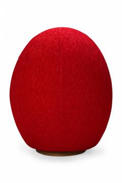 Milo Baughman Milo Baughman American Mid Century Red Textured Upholstered Swivel Egg Chair - 2793055
