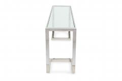 Milo Baughman Milo Baughman American Modern Polished Chrome and Glass Bracket Console Table - 4273146