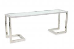 Milo Baughman Milo Baughman American Modern Polished Chrome and Glass Bracket Console Table - 4273147