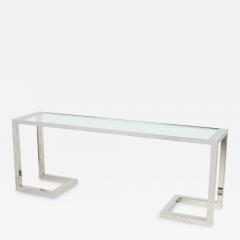 Milo Baughman Milo Baughman American Modern Polished Chrome and Glass Bracket Console Table - 4279193