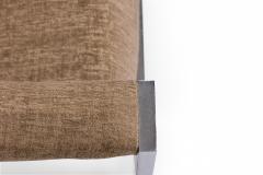 Milo Baughman Milo Baughman AmericanChrome and Brown FabricTank Lounge Armchair - 2792127