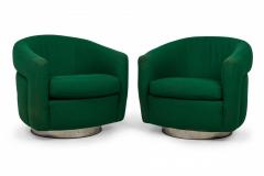 Milo Baughman Milo Baughman AmericanEmerald GreenSwivel Tilt Tub Armchairs - 2792431