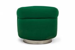 Milo Baughman Milo Baughman AmericanEmerald GreenSwivel Tilt Tub Armchairs - 2792435