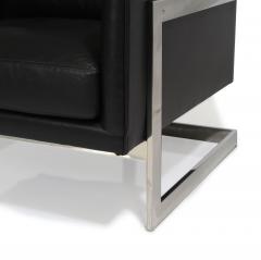 Milo Baughman Milo Baughman Black Leather and Chrome Lounge Chair for Thayer Coggin - 3407525