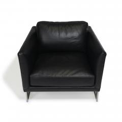 Milo Baughman Milo Baughman Black Leather and Chrome Lounge Chair for Thayer Coggin - 3407526