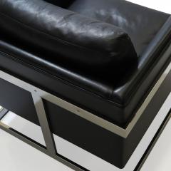 Milo Baughman Milo Baughman Black Leather and Chrome Lounge Chair for Thayer Coggin - 3407530