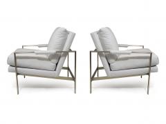 Milo Baughman Milo Baughman Brass Frame Lounge Chairs - 1895906