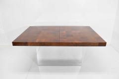 Milo Baughman Milo Baughman Burl Wood Dining Table with Chrome Base - 1492156