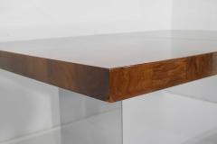 Milo Baughman Milo Baughman Burl Wood Dining Table with Chrome Base - 1492163