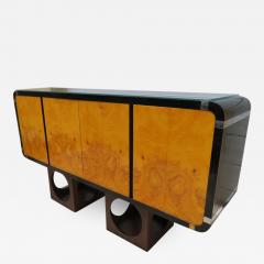 Milo Baughman Milo Baughman Burled Olive Wood Chrome Floating Credenza Mid Century Modern - 1223592