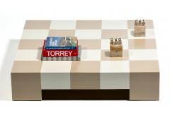 Milo Baughman Milo Baughman Checkerboard Coffee Table in Sand Ivory Lacquer c 1969 - 4349629