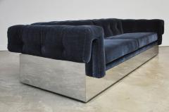 Milo Baughman Milo Baughman Chrome Case Sofa in Blue Mohair - 441519