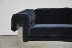 Milo Baughman Milo Baughman Chrome Case Sofa in Blue Mohair - 441522