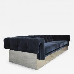 Milo Baughman Milo Baughman Chrome Case Sofa in Blue Mohair - 446109