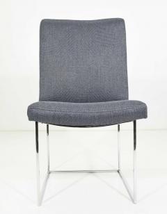 Milo Baughman Milo Baughman Chrome Dining Chair in Holly Hunt Blue Alpaca by Pairs up to 8 - 1542470